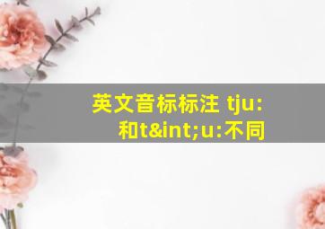 英文音标标注 tju: 和t∫u:不同